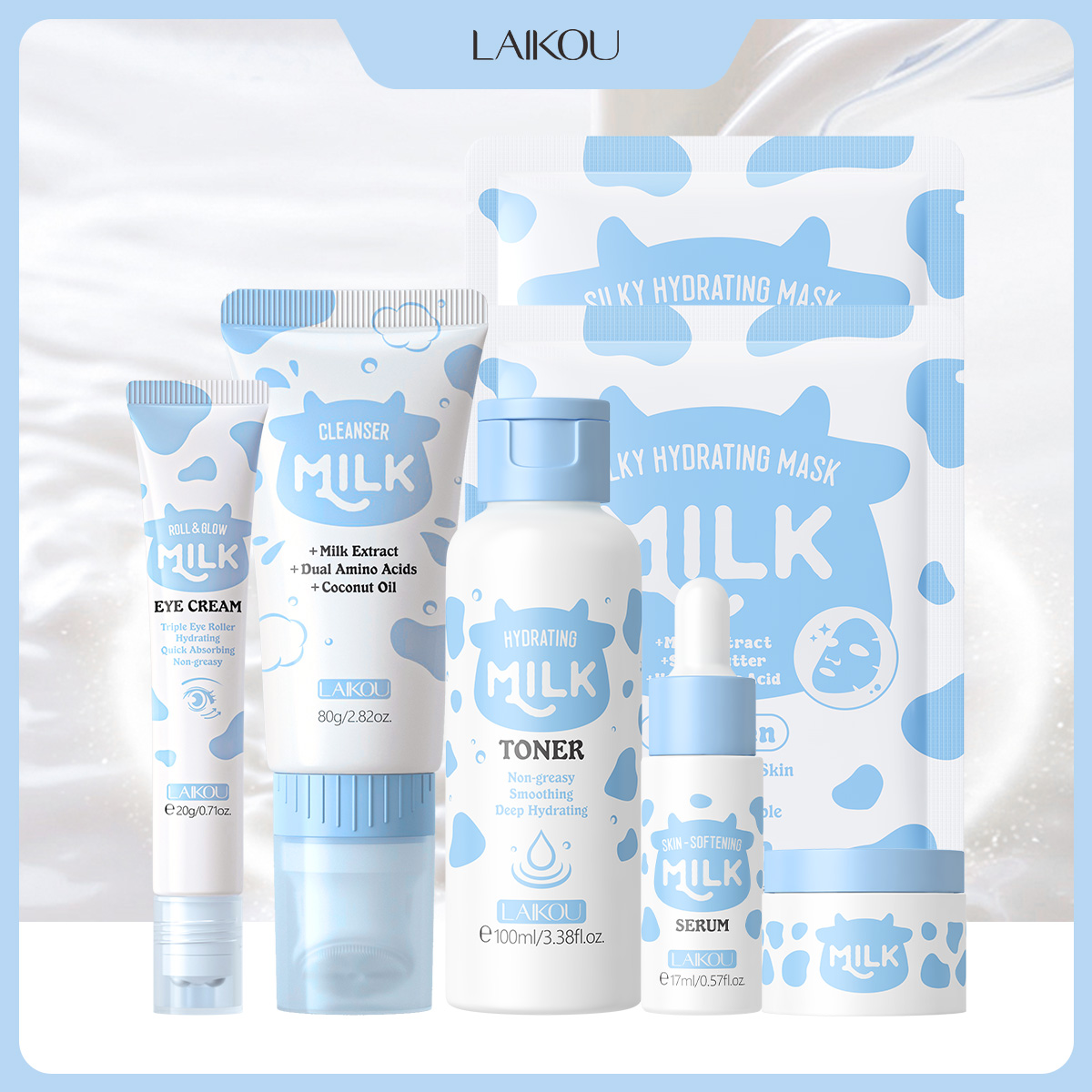 Skincare Viral Tiktok - LAIKOU 6Pcs Milk Hydrating Skin Care