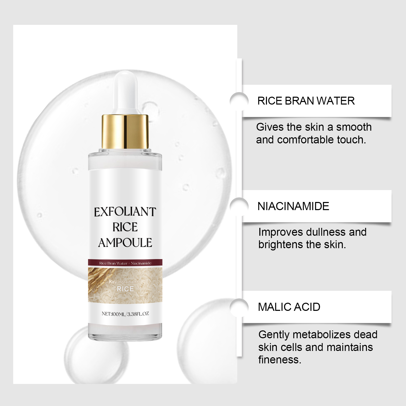 Rice Exfoliating Ampoule Facia - Niacinamide Brightening Serum 评论和价格