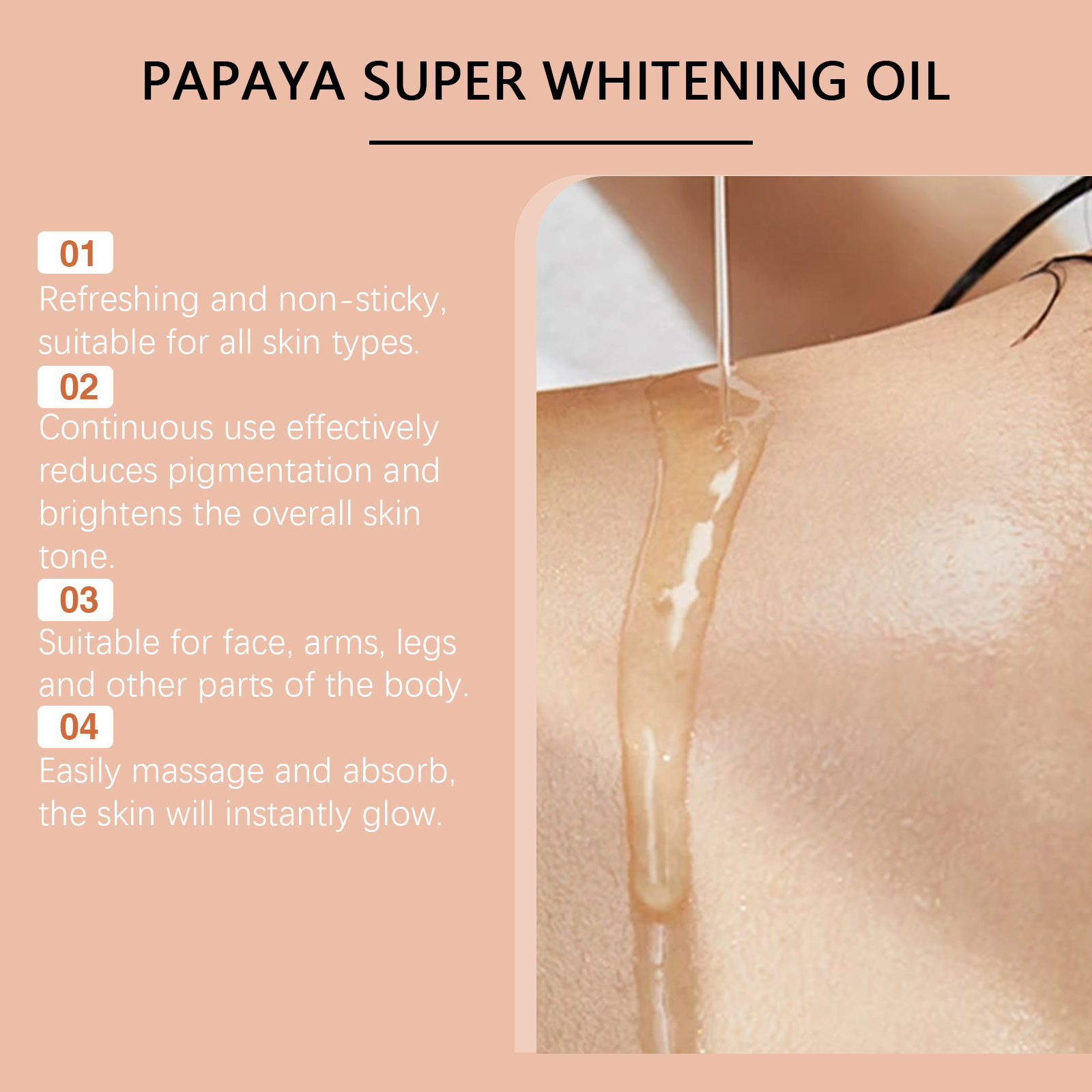 Papaya Whitening Body Oil Nour - Aha Bha Exfoliant 评论和价格
